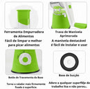 Rallador Manual Rotatorio 3 en 1 con Base de Succión – Rebanador, Triturador y Cortador de Verduras, Hortalizas y Quesos (Verde)