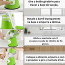 Rallador Manual Rotatorio 3 en 1 con Base de Succión – Rebanador, Triturador y Cortador de Verduras, Hortalizas y Quesos (Verde)
