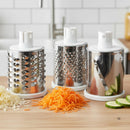Rallador Manual Rotatorio 3 en 1 con Base de Succión – Rebanador, Triturador y Cortador de Verduras, Hortalizas y Quesos (Verde)
