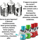 Rallador Manual Rotatorio 3 en 1 con Base de Succión – Rebanador, Triturador y Cortador de Verduras, Hortalizas y Quesos (Verde)